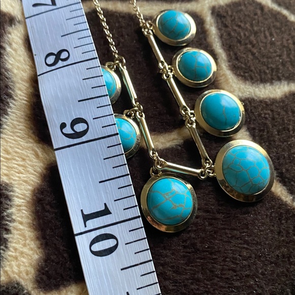 Avon Collection Reconstituted Faux Turquoise Necklace and Earrings Set - Picture 7 of 7